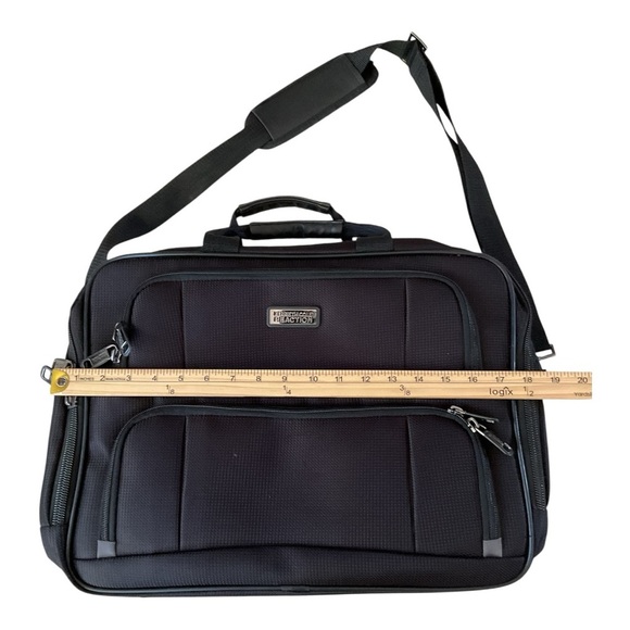 Kenneth Cole Reaction Black Laptop Briefcase Messenger Bag – Fits 15" Laptop - Picture 7 of 8